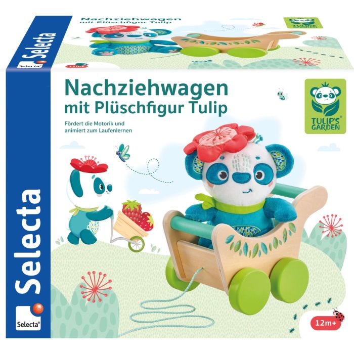 Selecta Tulips Garten: Nachziehwagen mit Plüschfigur Tulip