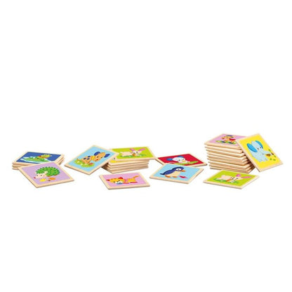 Memo Tiere, Bild-Paare finden, Legespiel aus Holz, 24 Teile