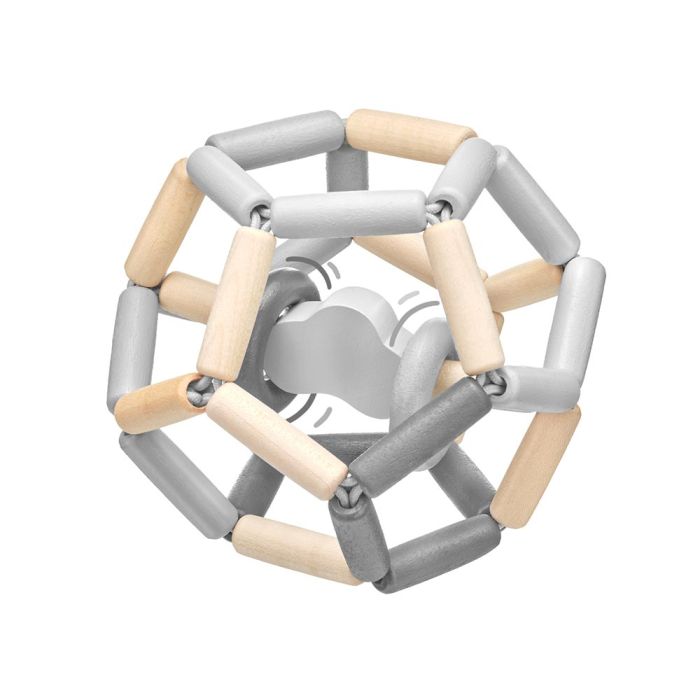 Selecta bellybutton Wolkentanz, elastischer Greiflingsball aus Holz mit Klapperringen, 11,5 cm