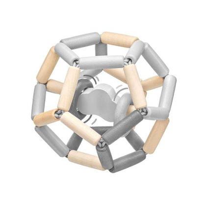 Selecta bellybutton Wolkentanz, elastischer Greiflingsball aus Holz mit Klapperringen, 11,5 cm
