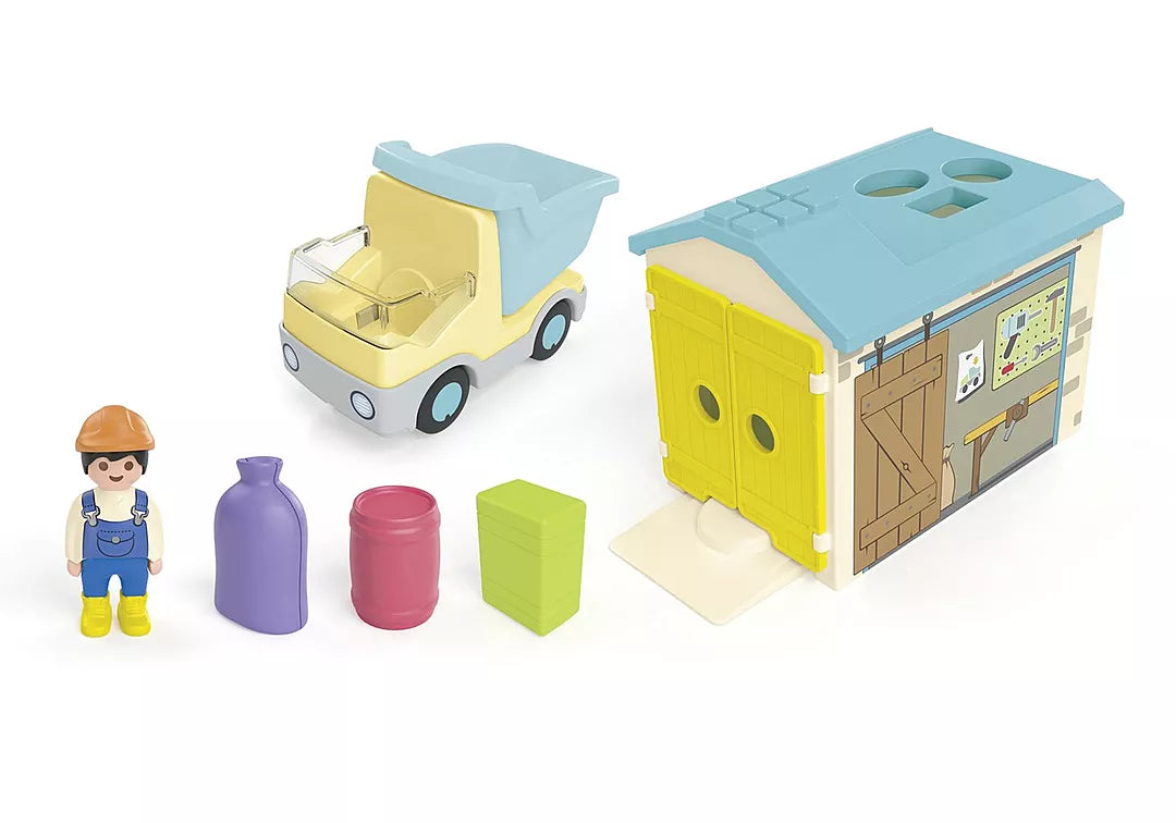Playmobil JUNIOR: LKW mit Sortiergarage