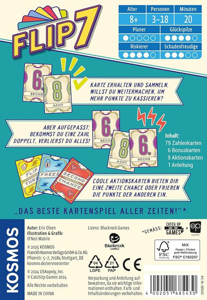 Kosmos Flip 7 Kartenspiel | Spiel des Jahres 2025 ab 8 Jahren