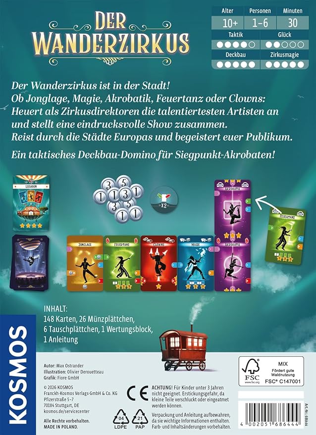Kosmos Der Wanderzirkus | Deckbau-Kartenspiel ab 10 Jahren