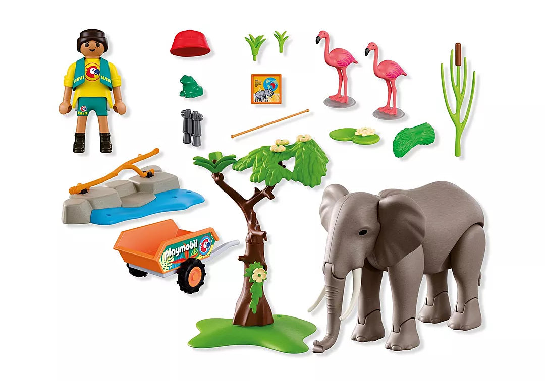 Playmobil Elefant mit Tierpfleger