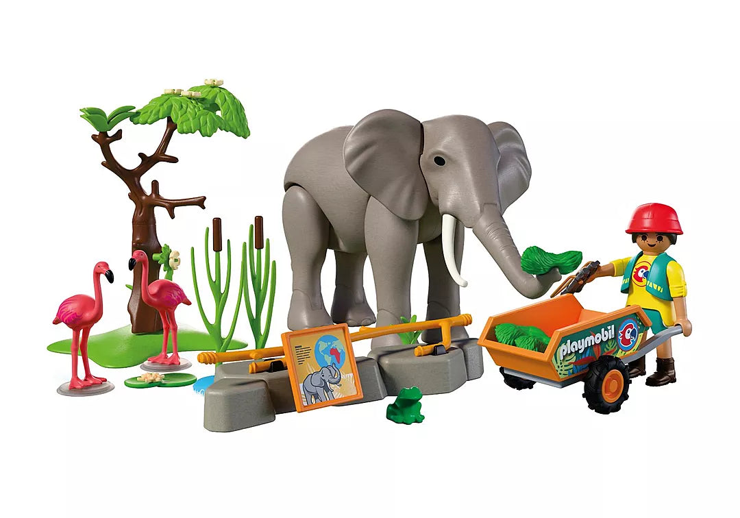 Playmobil Elefant mit Tierpfleger