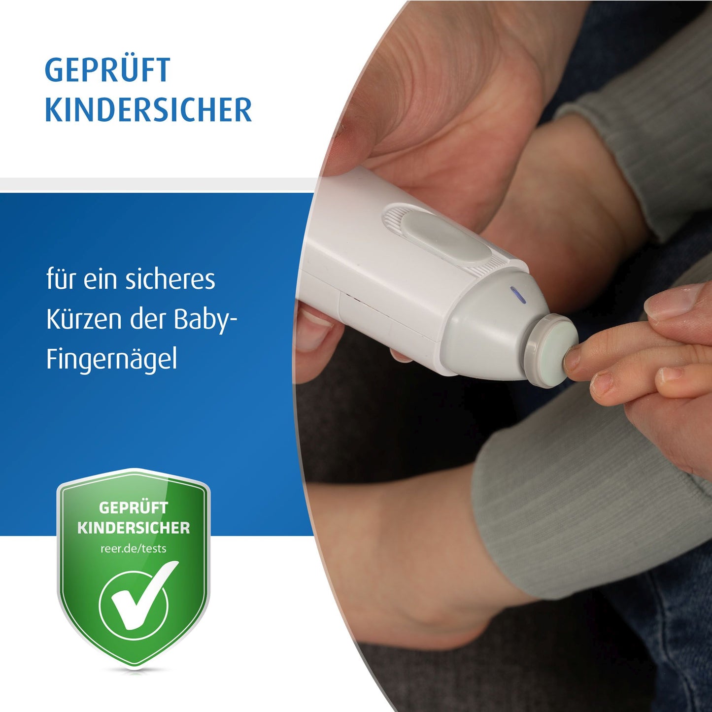 reer BabyCare Elektrische Nagelfeile - Sanfte Pflege für Baby-Nägel jeder Altersstufe