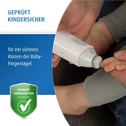 reer BabyCare Elektrische Nagelfeile - Sanfte Pflege für Baby-Nägel jeder Altersstufe