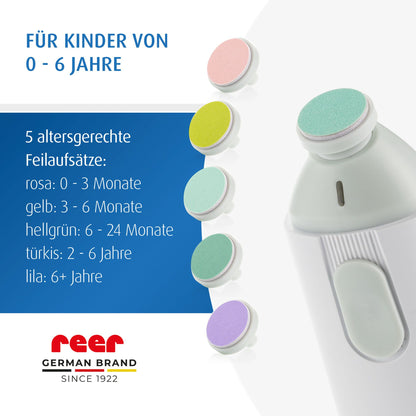 reer BabyCare Elektrische Nagelfeile - Sanfte Pflege für Baby-Nägel jeder Altersstufe