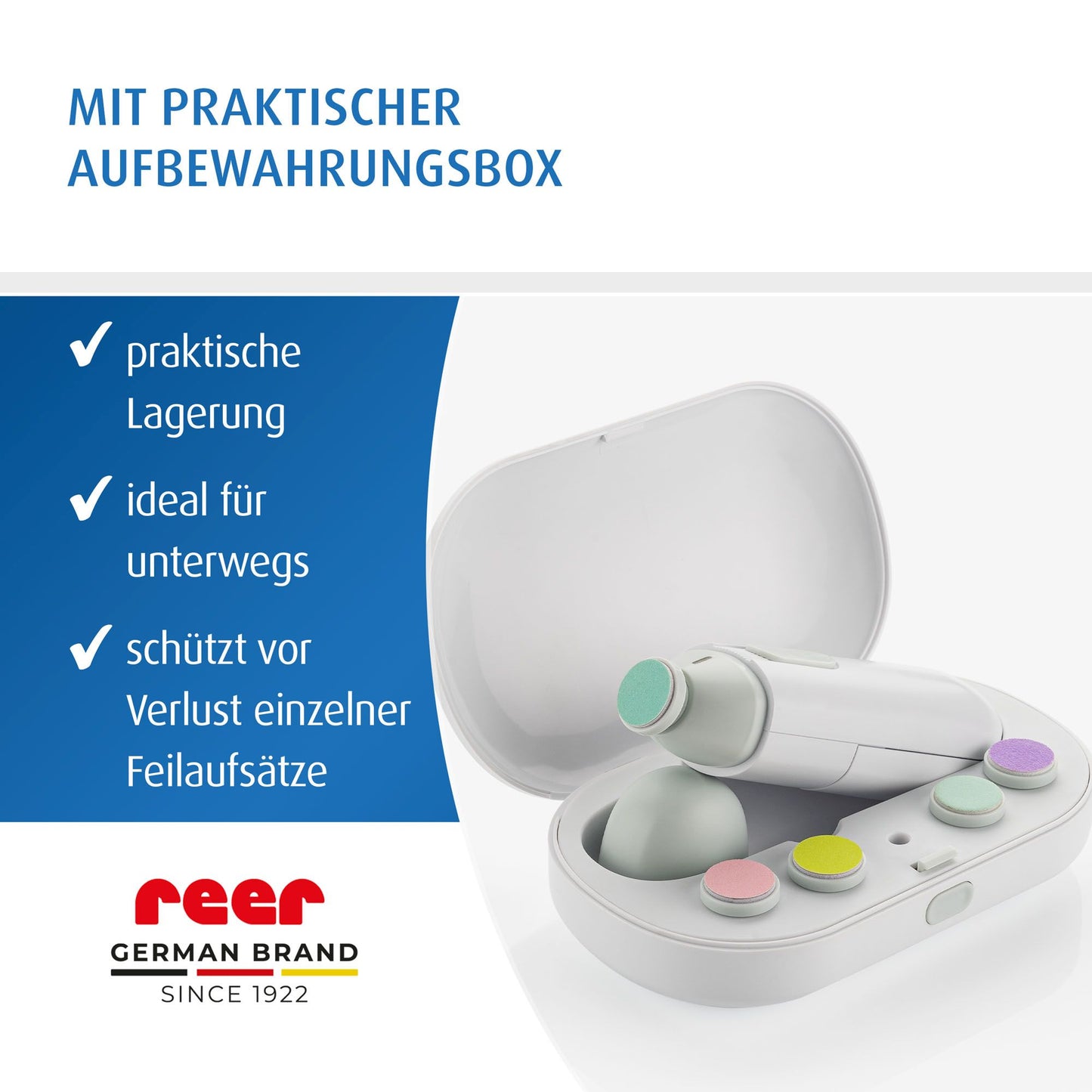 reer BabyCare Elektrische Nagelfeile - Sanfte Pflege für Baby-Nägel jeder Altersstufe