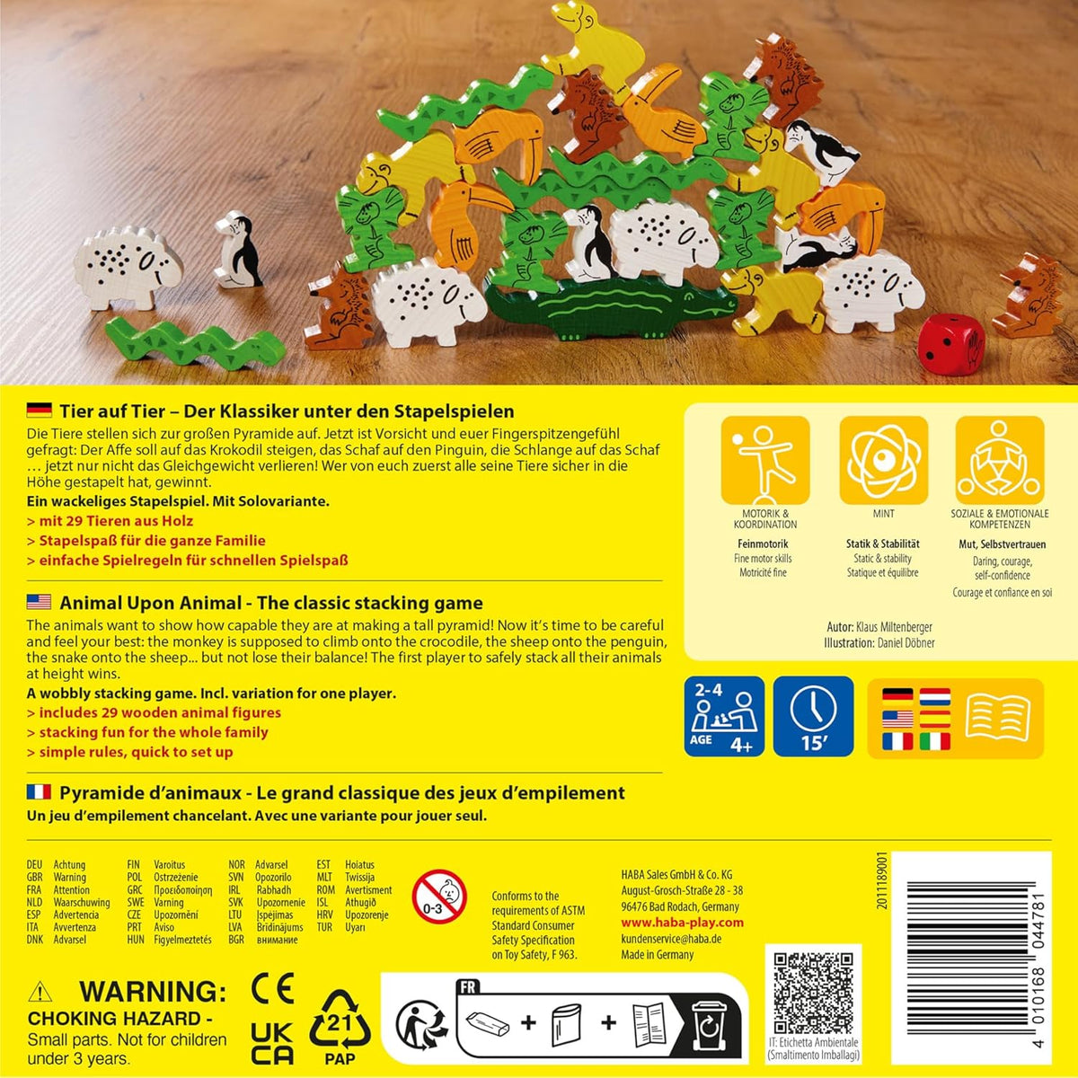 HABA Tier auf Tier – Klassisches Stapelspiel ab 4 Jahren