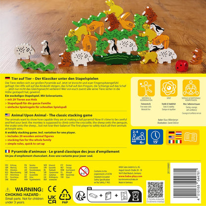 HABA Tier auf Tier – Klassisches Stapelspiel ab 4 Jahren