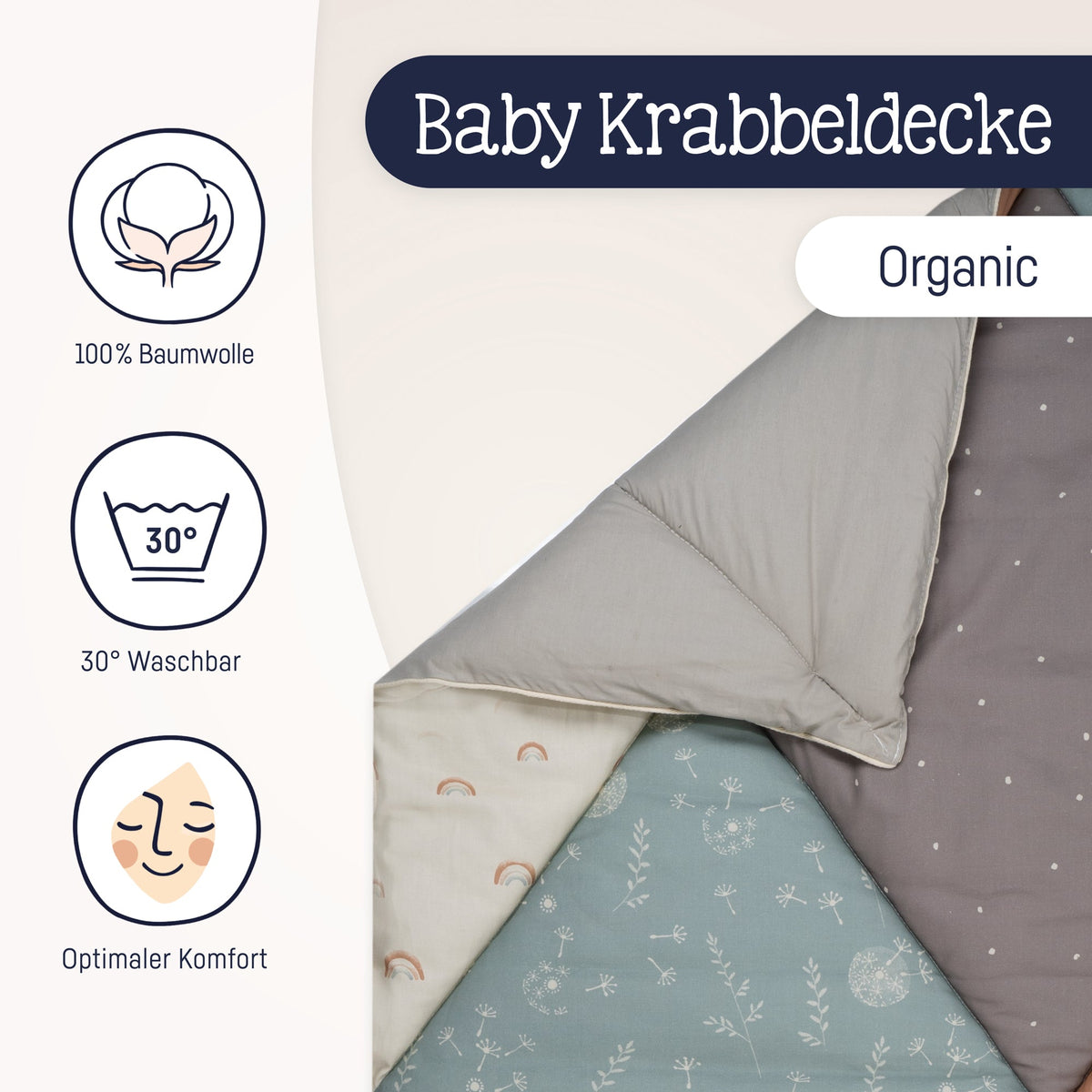 Julius Zöllner Krabbeldecke Organic, Patchwork