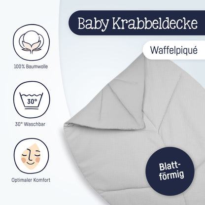 Julius Zöllner Krabbeldecke Blatt, Light Grey