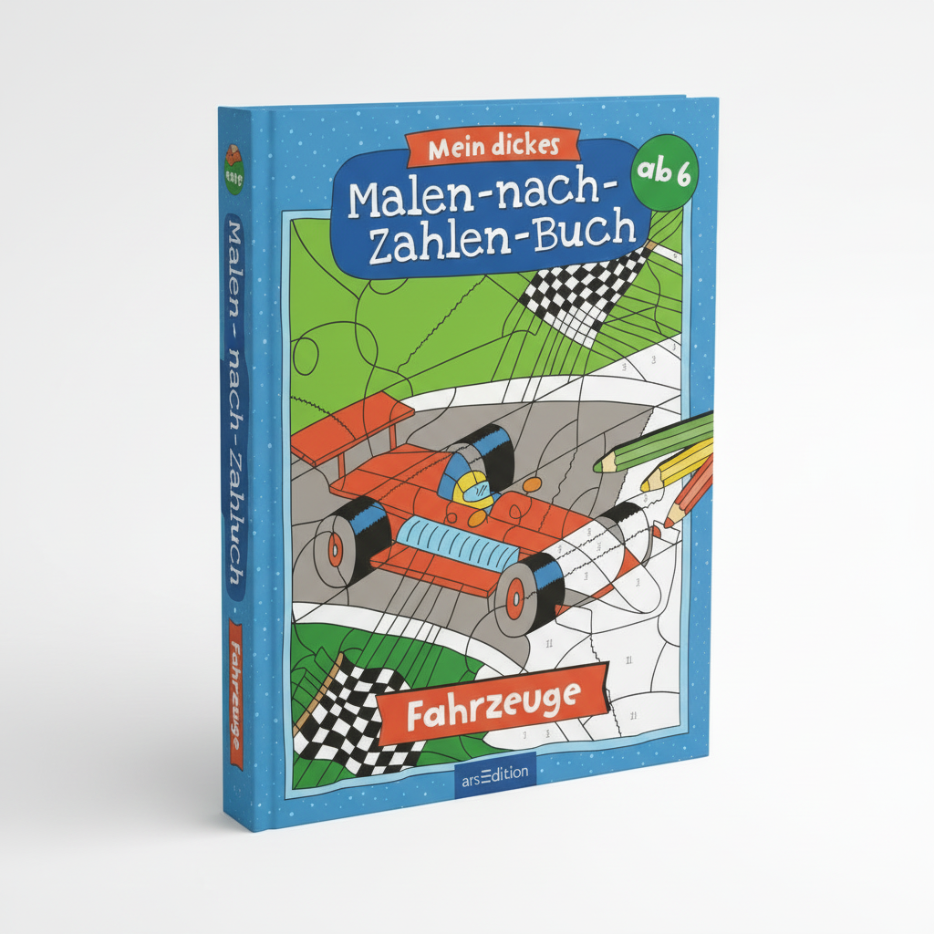 Mein dickes Malen-nach-Zahlen-Buch – Fahrzeuge