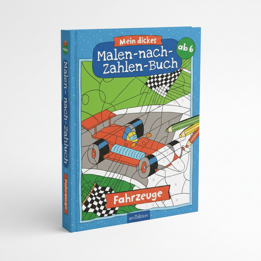 Mein dickes Malen-nach-Zahlen-Buch – Fahrzeuge