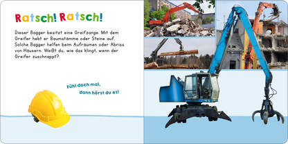 Hör mal rein, wer kann das sein? Bagger bei der Arbeit