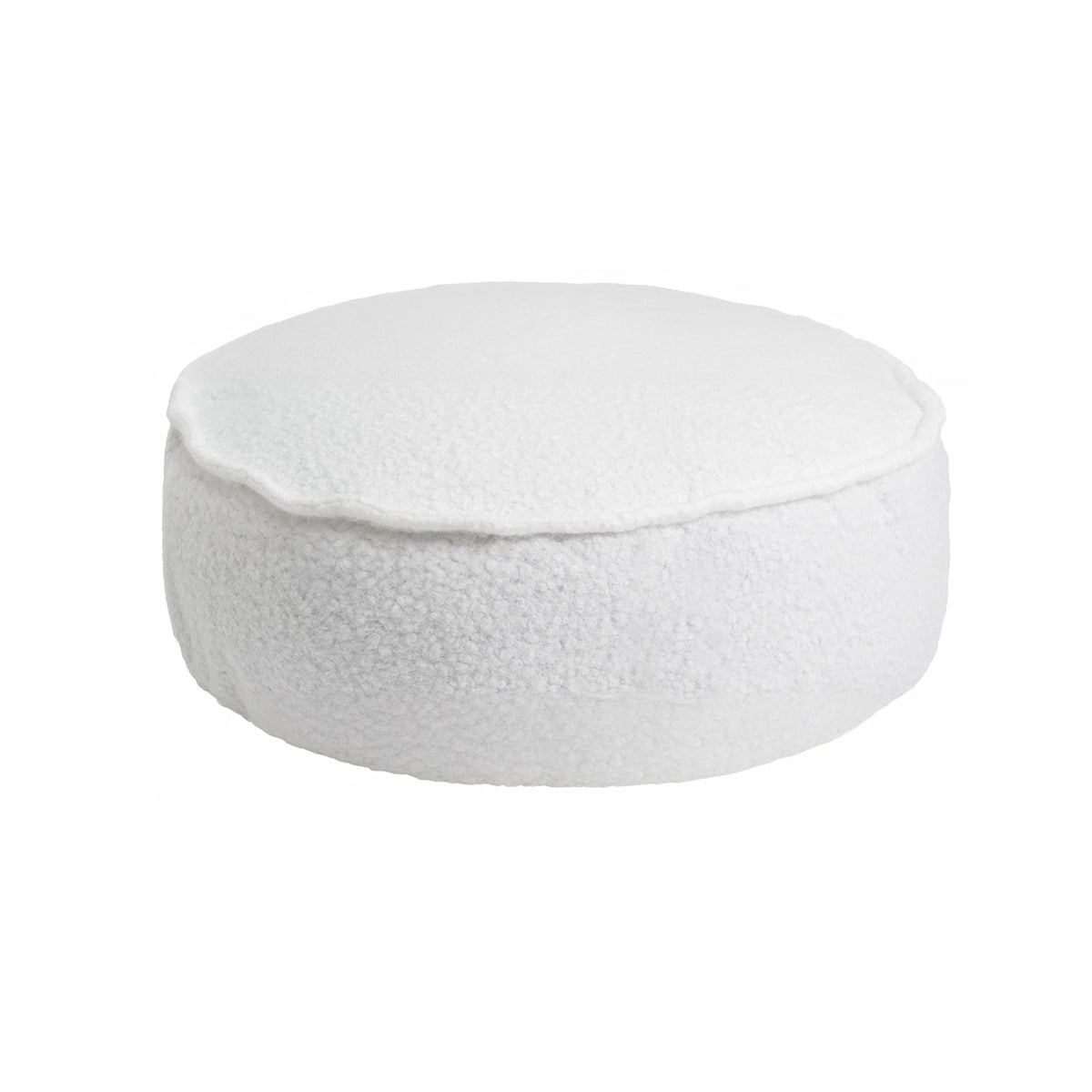 MeowBaby.de MeowBaby Sitzpouf rund Bouclé creme/weiß