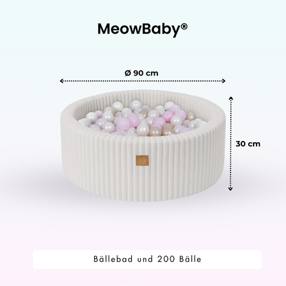 MeowBaby.de MeowBaby Bällebad Churros 90x30 cm, 200 Bälle