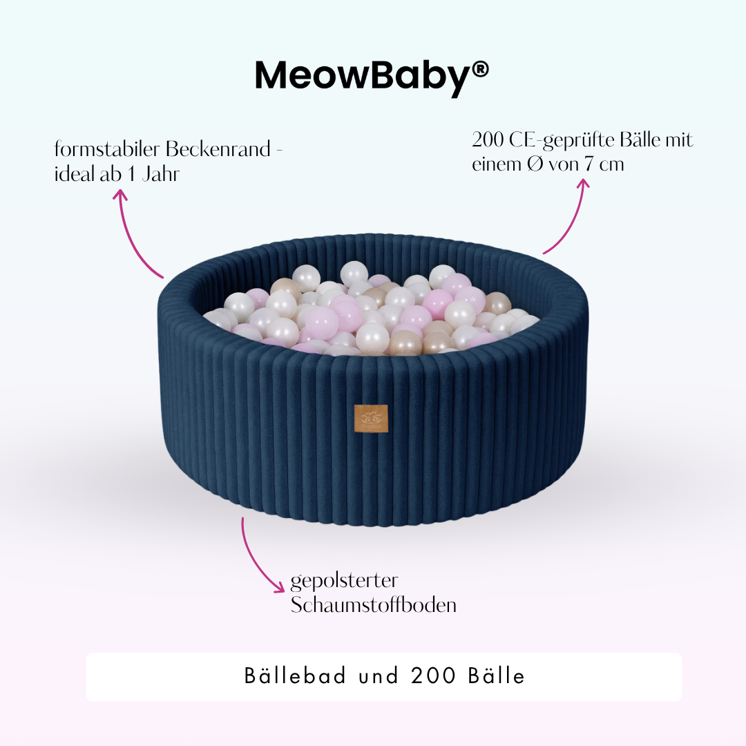 MeowBaby.de MeowBaby Bällebad Churros 90x30 cm, 200 Bälle