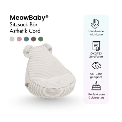 MeowBaby.de MeowBaby Kindersessel Cord Bär Classic Cord Edition