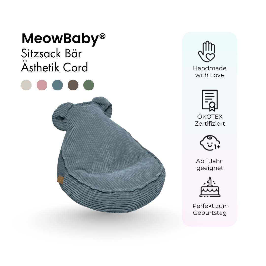 MeowBaby.de MeowBaby Kindersessel Cord Bär Classic Cord Edition
