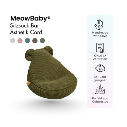 MeowBaby.de MeowBaby Kindersessel Cord Bär Classic Cord Edition