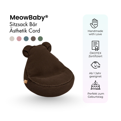 MeowBaby.de MeowBaby Kindersessel Cord Bär Classic Cord Edition