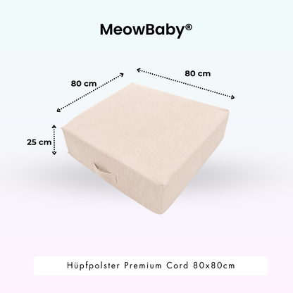 MeowBaby.de MeowBaby Hüpfpolster Cord Premium 80x80 cm