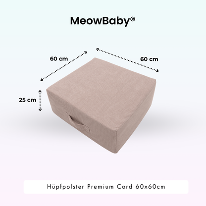 MeowBaby.de MeowBaby Hüpfpolster Cord Premium 60x60 cm