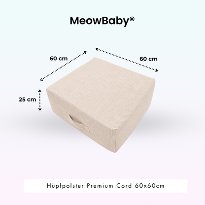 MeowBaby.de MeowBaby Hüpfpolster Cord Premium 60x60 cm