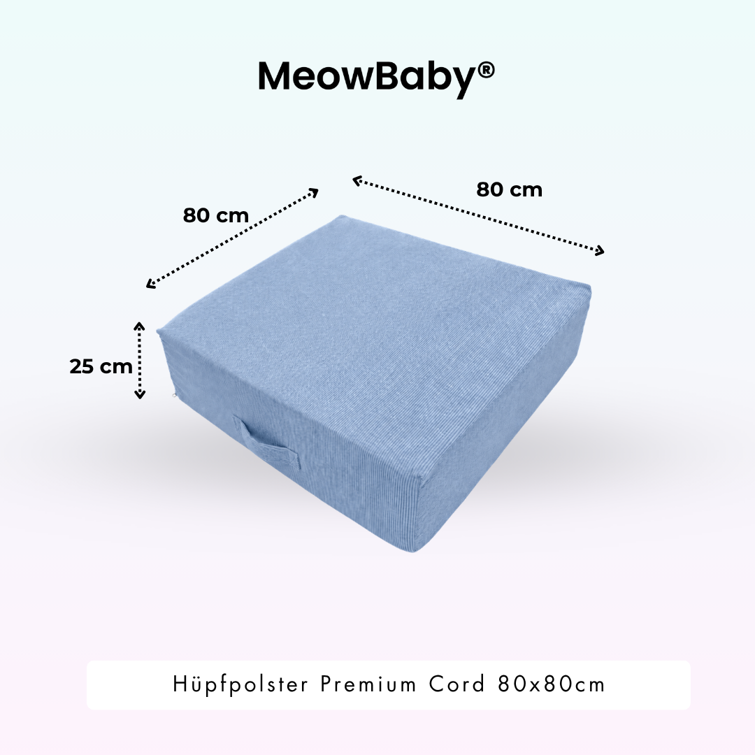 MeowBaby.de MeowBaby Hüpfpolster Cord Premium 80x80 cm