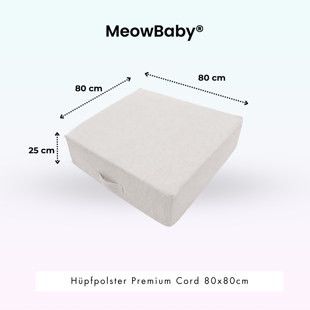 MeowBaby.de MeowBaby Hüpfpolster Cord Premium 80x80 cm