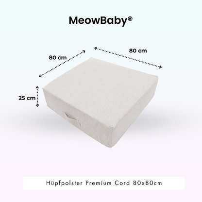 MeowBaby.de MeowBaby Hüpfpolster Cord Premium 80x80 cm