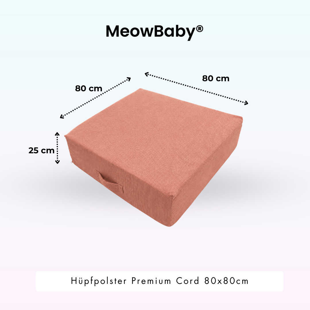 MeowBaby.de MeowBaby Hüpfpolster Cord Premium 80x80 cm