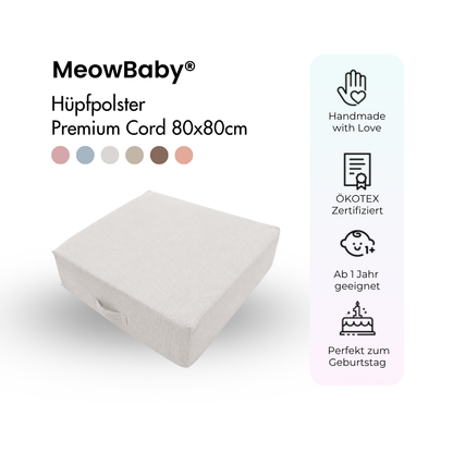 MeowBaby.de MeowBaby Hüpfpolster Cord Premium 80x80 cm