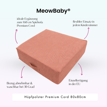 MeowBaby.de MeowBaby Hüpfpolster Cord Premium 80x80 cm