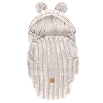 MeowBaby.de MeowBaby Einschlagdecke mit Bärenohren Classic Cord Edition