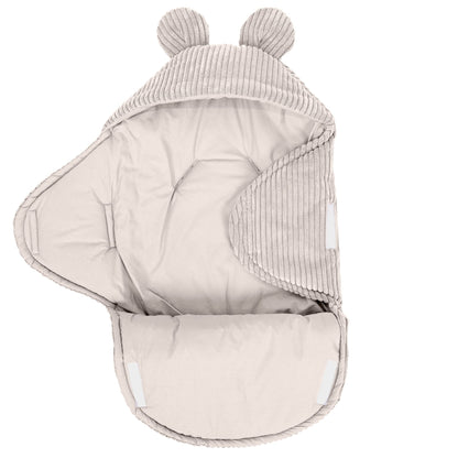 MeowBaby.de MeowBaby Einschlagdecke mit Bärenohren Classic Cord Edition
