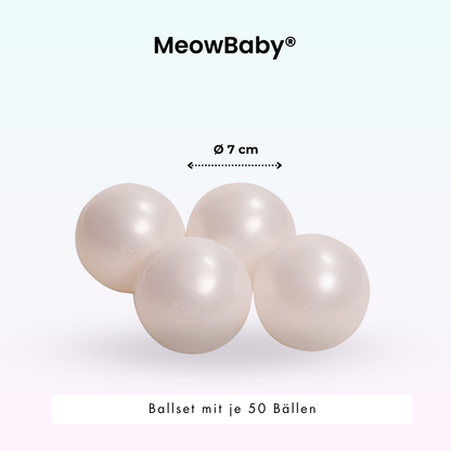 MeowBaby.de MeowBaby Bällebad Cord 90x30 cm, 200 Bälle - eigene Farbauswahl
