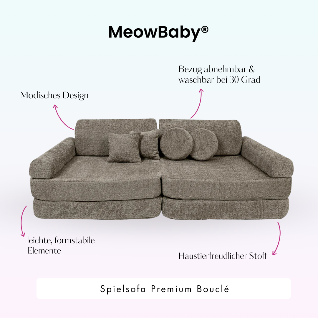 MeowBaby.de MeowBaby Spielsofa Premium Bouclé