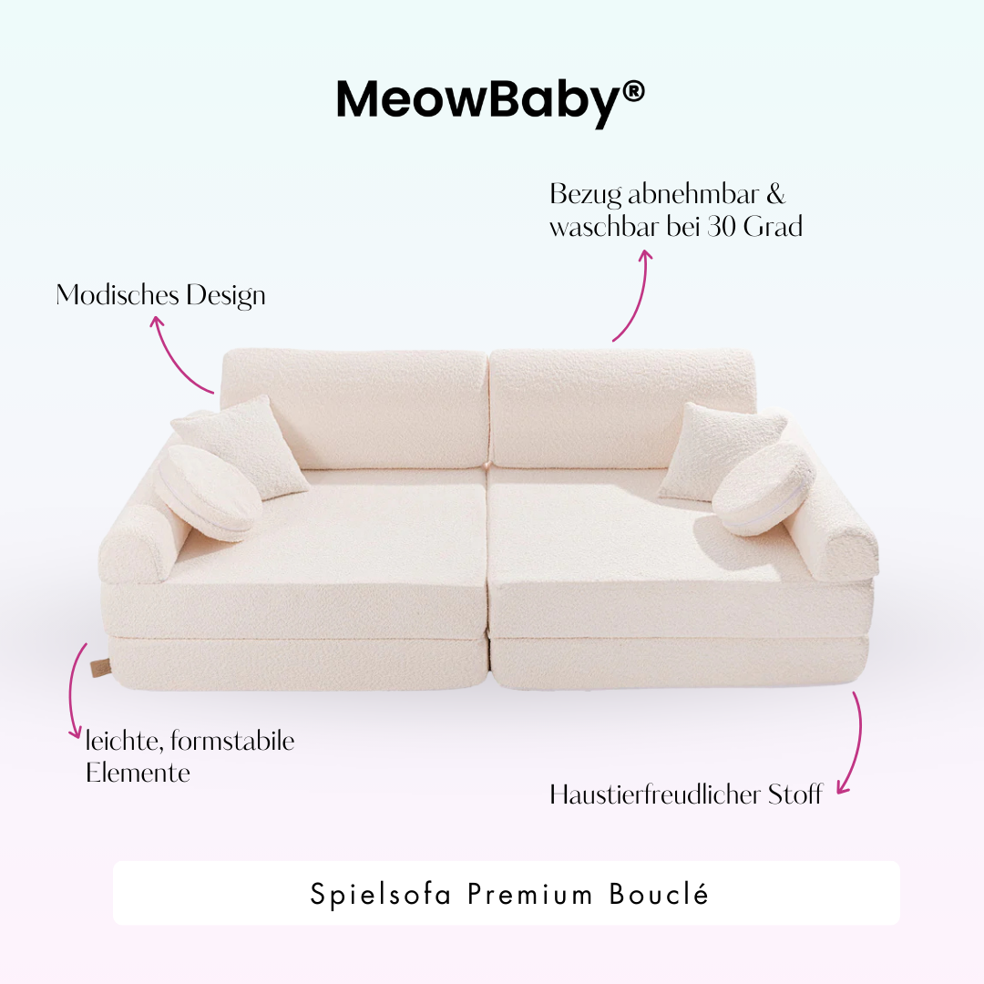 MeowBaby.de MeowBaby Spielsofa Premium Bouclé