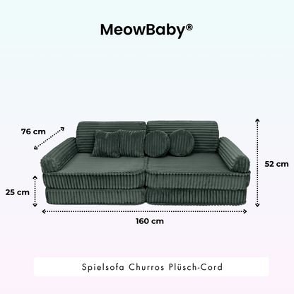 MeowBaby.de MeowBaby Spielsofa Churros Plüschcord Edition 10 Elemente