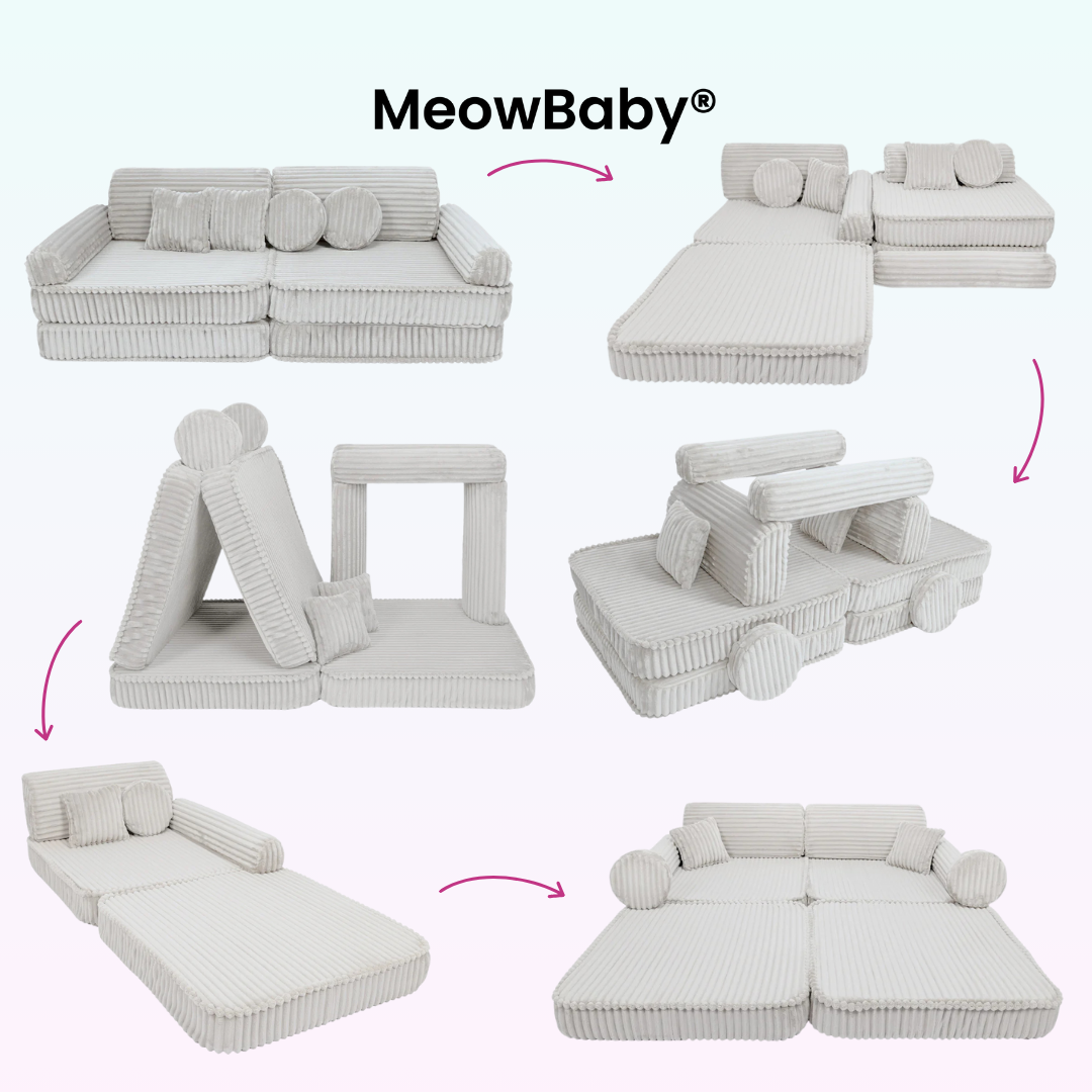 MeowBaby.de MeowBaby Spielsofa Churros Plüschcord Edition 10 Elemente