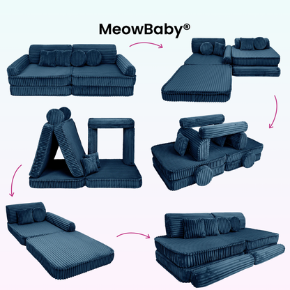 MeowBaby.de MeowBaby Spielsofa Churros Plüschcord Edition 10 Elemente