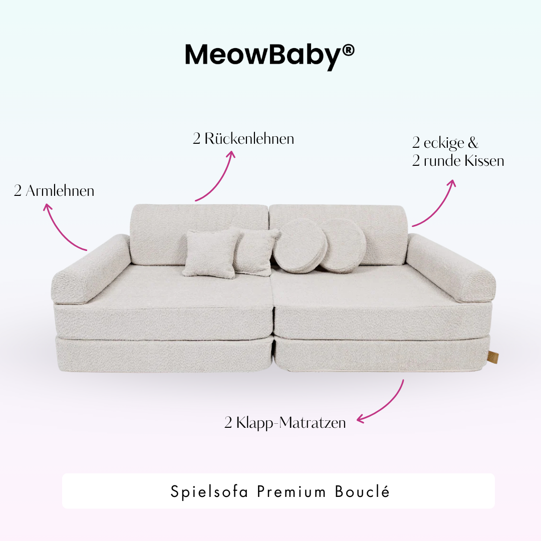 MeowBaby.de MeowBaby Spielsofa Premium Bouclé