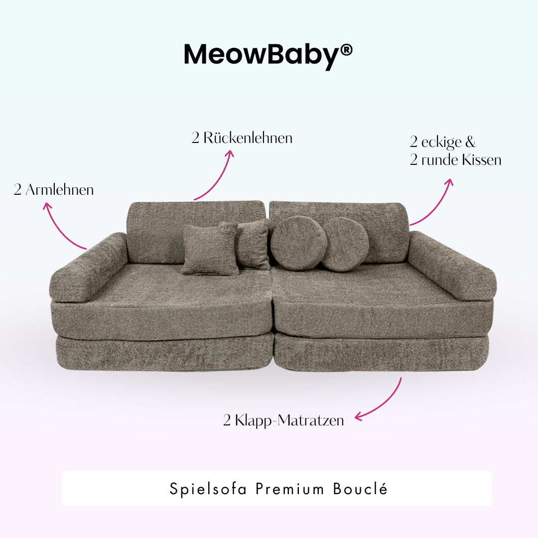 MeowBaby.de MeowBaby Spielsofa Premium Bouclé