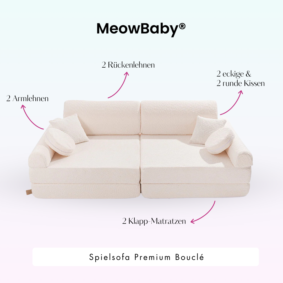 MeowBaby.de MeowBaby Spielsofa Premium Bouclé