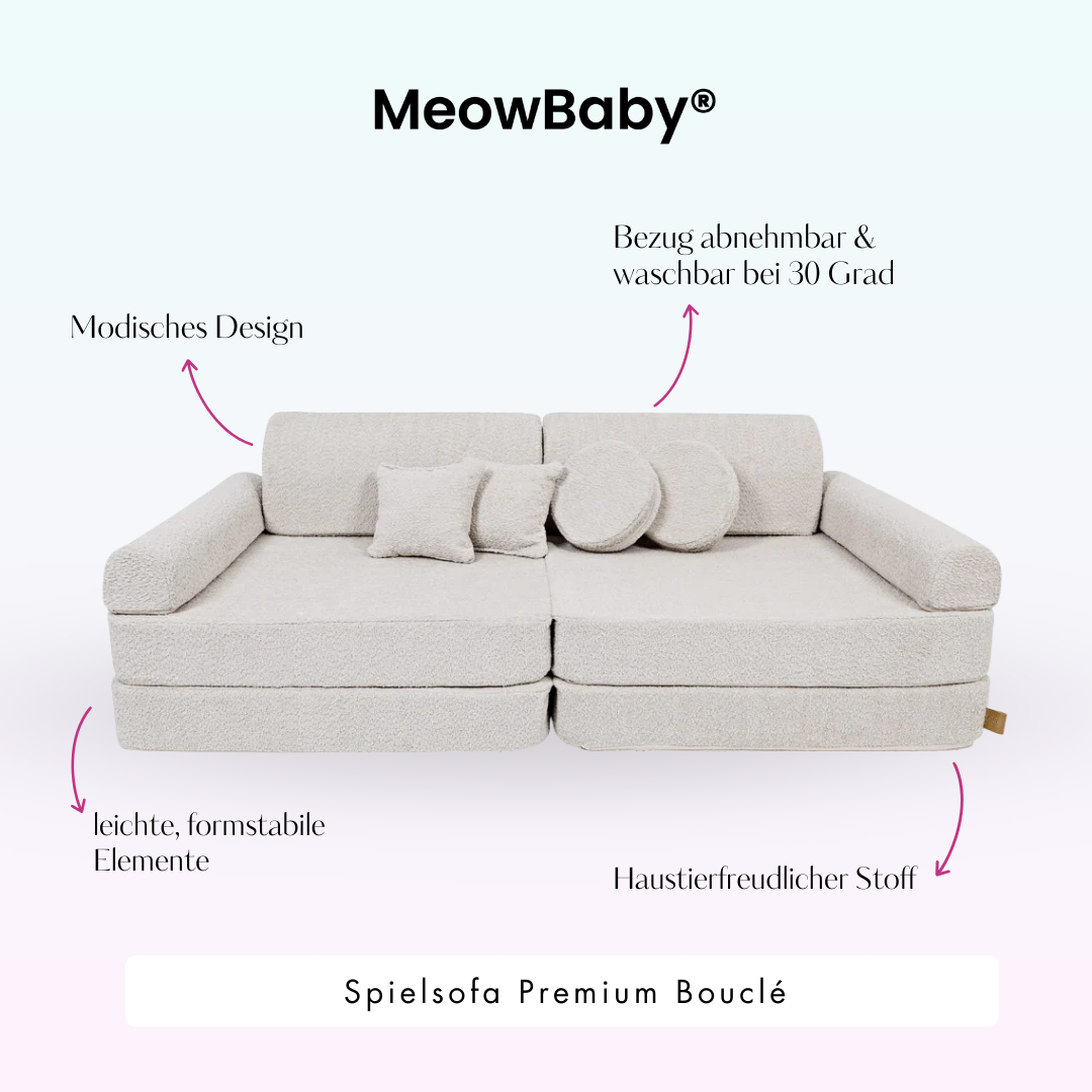 MeowBaby.de MeowBaby Spielsofa Premium Bouclé