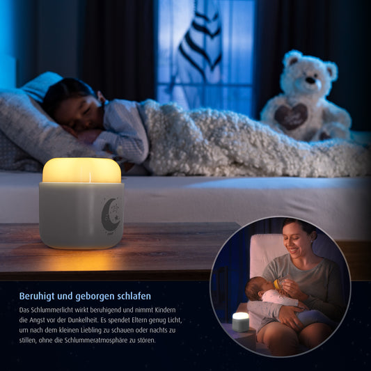 2in1 SleepLight: Steckdosenlicht & Schlummerlicht, Hellgrau mit Dämmerungssensor