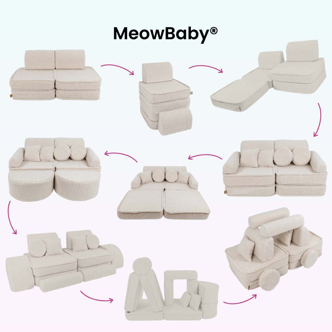 MeowBaby.de MeowBaby Spielsofa Mini Max Bearly Soft Teddy Edition